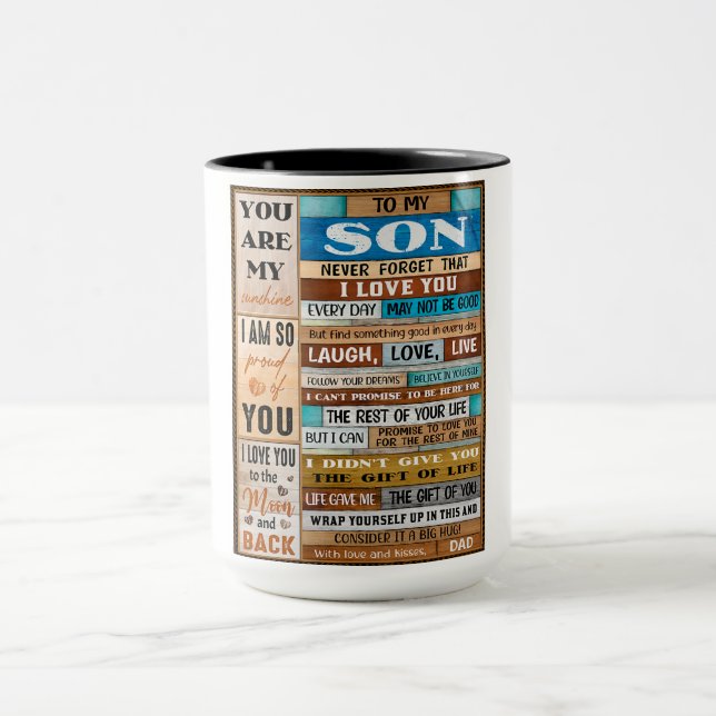 Glöm aldrig Kärlek U - Pappa to Son Mugg (Center)