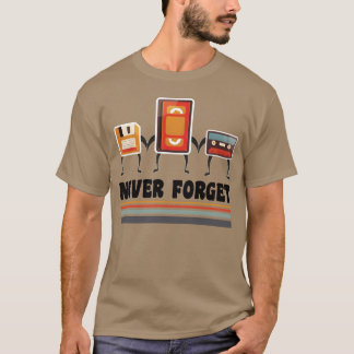 glöm aldrig kassett diskett vänner t shirt