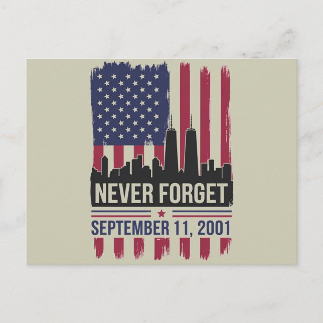 Glöm aldrig minnesdagen 11 september 2001 USA Vykort (Framsida)