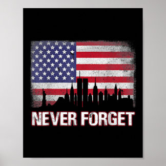 Glöm aldrig minnesdagen 21-årsjubileet patriot poster