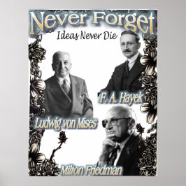 Glöm aldrig österrikarna Hayek, Friedman, Mises Poster