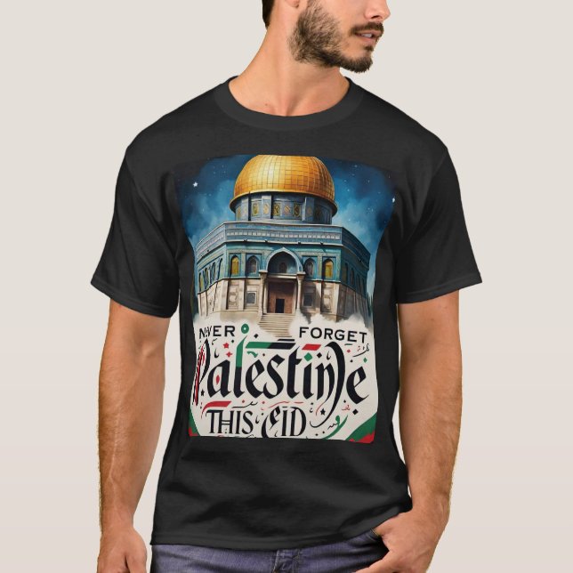 Glöm aldrig Palestina Manar Tshirt T Shirt (Framsida)