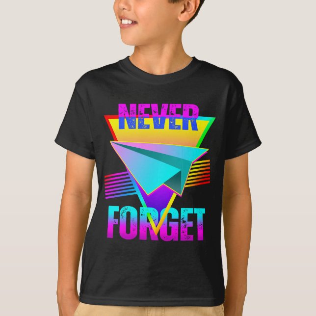Glöm aldrig pappersflygplan t shirt (Framsida)