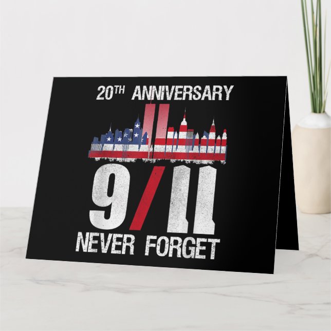 Glöm aldrig patriotiska 911 amerikanska flaggan kort (Framsida)