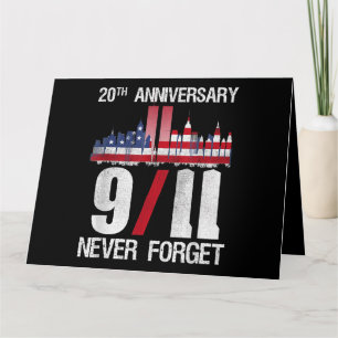 Glöm aldrig patriotiska 911 amerikanska flaggan kort