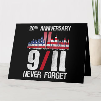 Glöm aldrig patriotiska 911 amerikanska flaggan kort