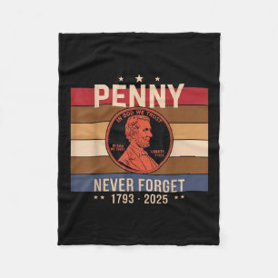 Glöm aldrig Penny Coin 1 Cent Retro Stil _ Fleecefilt