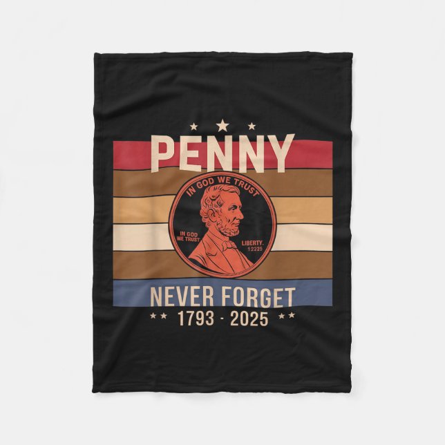 Glöm aldrig Penny Coin 1 Cent Retro Stil _ Fleecefilt (Framsidan)