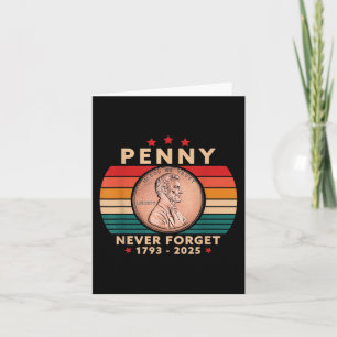 Glöm aldrig Penny Coin 1 Cent Retro Stil Kort