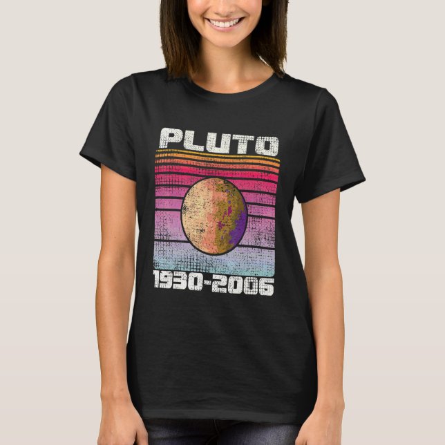 Glöm Aldrig Pluto 1930  2006 Retro  Rymden Pluto 4 T Shirt (Framsida)