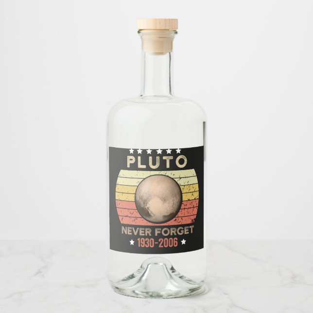 Glöm aldrig Pluto 1930-2006 Spritflaskor Etikett (Framsida)