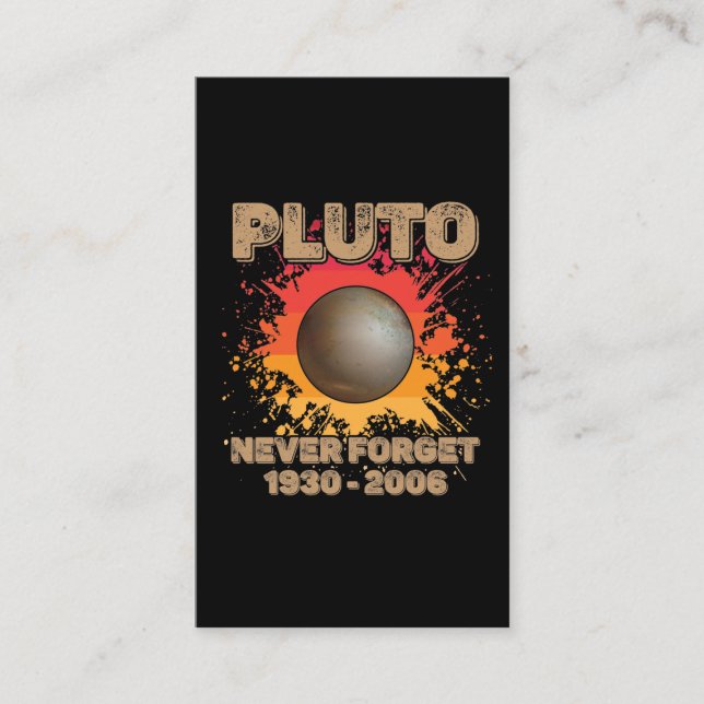 Glöm aldrig Pluto Planet galaxy Space Science Visitkort (Framsida)