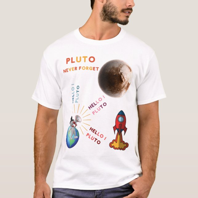 Glöm aldrig Pluto, planetära Älskare T Shirt (Framsida)