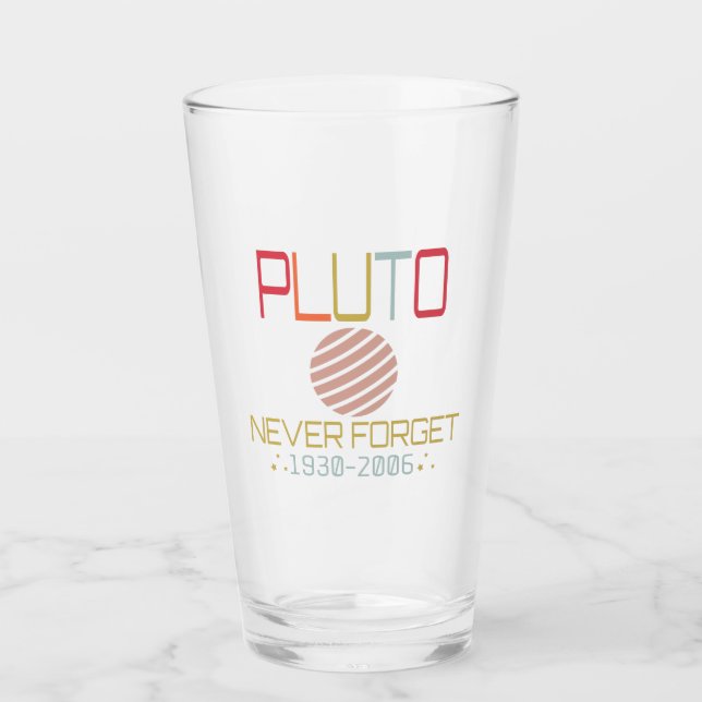 Glöm aldrig Pluto Retro Funny Space, Science Glaskopp (Framsida)