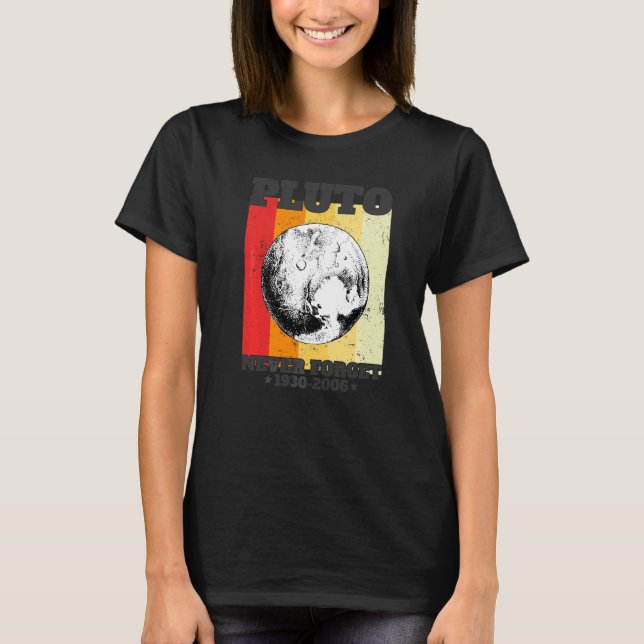 Glöm Aldrig Pluto Retro Stil  Rymdvetenskap 1930 T Shirt (Framsida)
