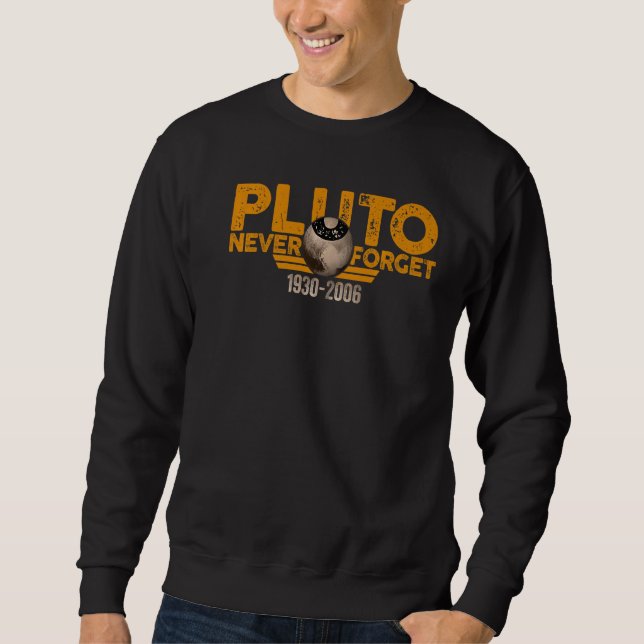 Glöm aldrig Pluto Retro Stil Space 11 Lång Ärmad Tröja (Framsida)