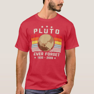 Glöm aldrig Pluto, Retro Stil Space, Science som T Shirt
