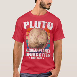 Glöm aldrig Pluto, retro, vintage stil, vetenskap, T Shirt