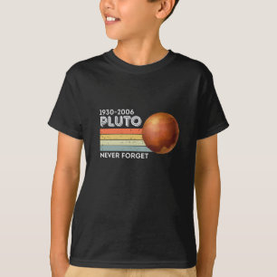 Glöm aldrig Pluto Shirt. Retro Stil snålt utrymm T Shirt