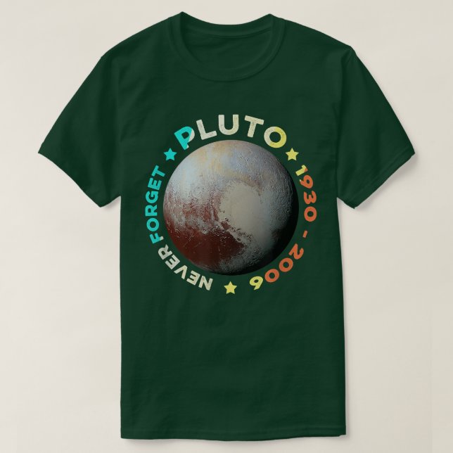 Glöm aldrig Pluto Shirts Funny Retro Planet Space T Shirt (Design framsida)