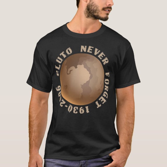 Glöm aldrig Pluto Space Graphic Planet T Shirt (Framsida)