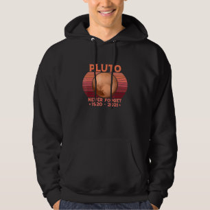 Glöm aldrig Pluto Vintage Retro Space Science 1 Hoodie