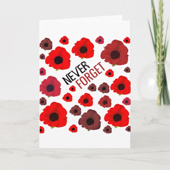 Glöm aldrig, Poppy Flower Kort (Framsida)