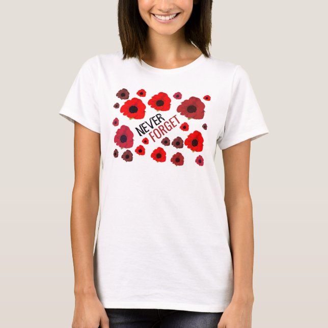 Glöm aldrig, Poppy Flower T Shirt (Framsida)