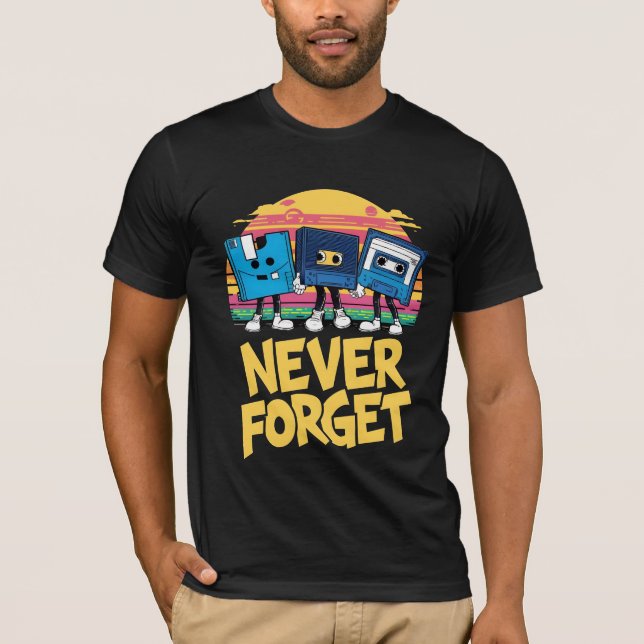 Glöm aldrig Retro Graffiti T-Shirt (Framsida)