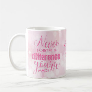 Glöm aldrig Rosa Tack-uppskattning Kaffemugg
