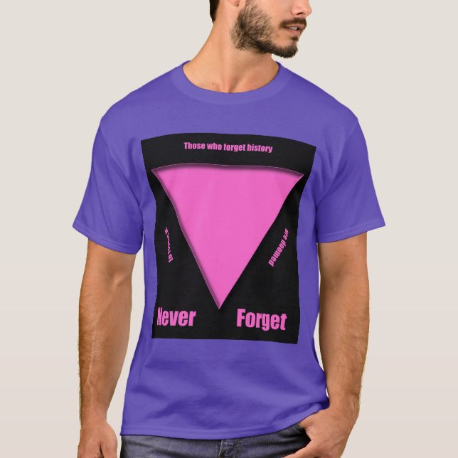 Glöm aldrig! Rosa triangel - glömd förintelse T-shirt (Framsida)