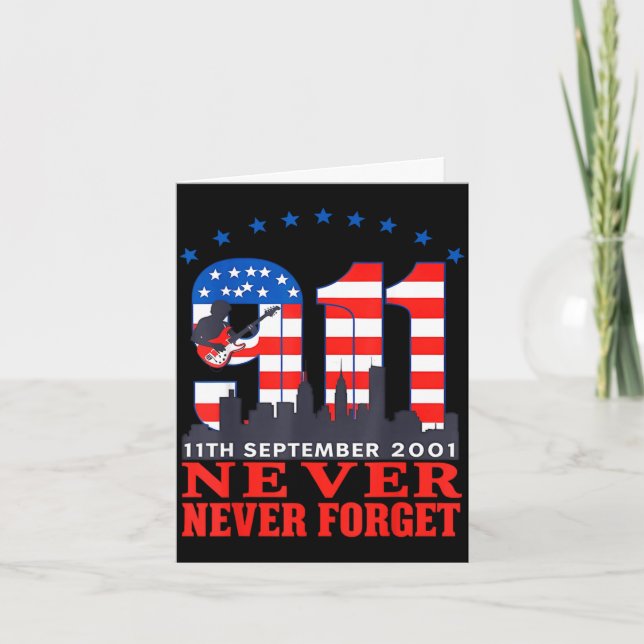 Glöm aldrig september 11 2001 minnesdag Aldrig  Kort (Framsida)