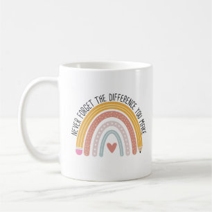 Glöm aldrig skillnaden du gör, lärargåva kaffemugg