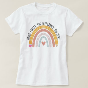 Glöm aldrig skillnaden du gör, lärargåva t shirt