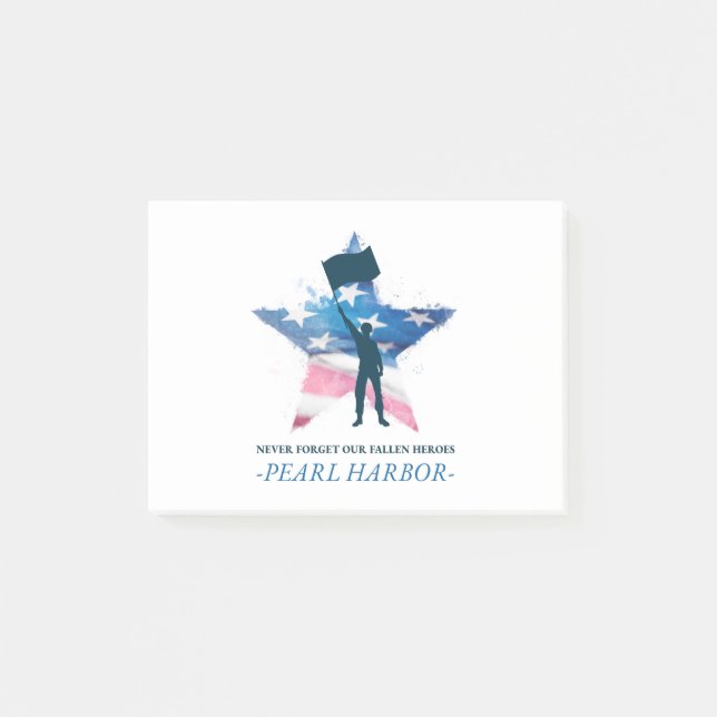 Glöm aldrig vår Fallen Heroes Pearl Harbour Day Post-it Block (Framsida)