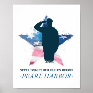Glöm aldrig vår Fallen Heroes Pearl Harbour Day Poster