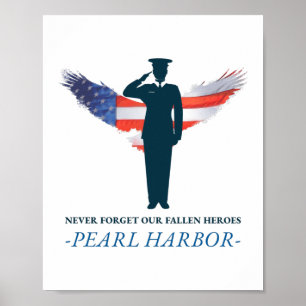 Glöm aldrig vår Fallen Heroes Pearl Harbour Day Poster
