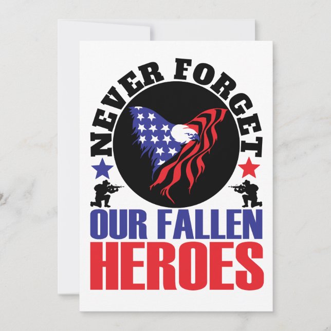 Glöm aldrig våra Fallen Heroes Inbjudningar (Framsida)