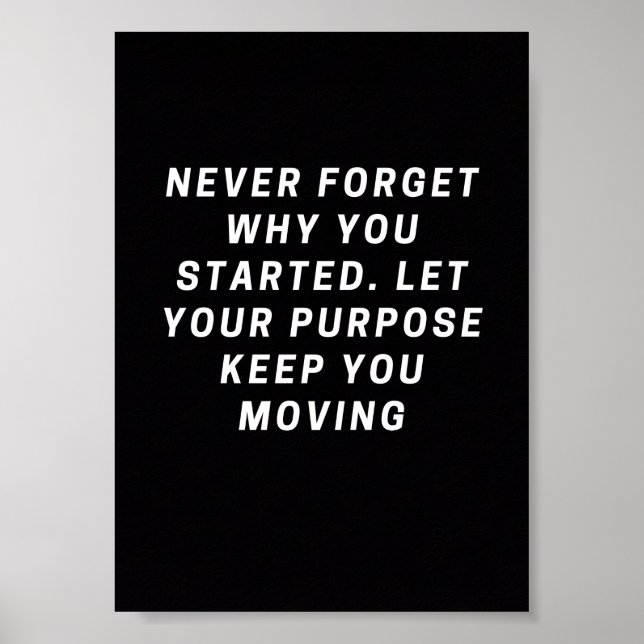 Glöm Aldrig Varför Du Började – Motivationsaffisch Poster (Framsidan)