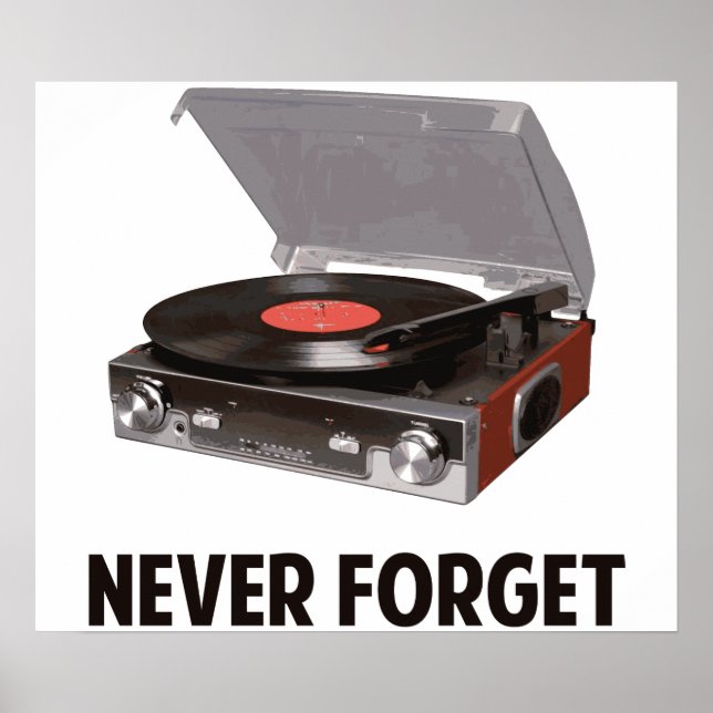 Glöm aldrig vinylpostspelare poster (Framsidan)