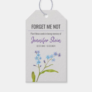 Glöm att jag inte blomman kärnar ur presentetikett