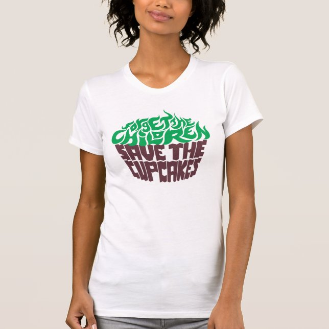 Glöm barnen - grönt+Mörk choklad Tee Shirt (Framsida)