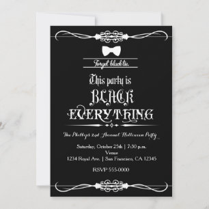 Glöm Black Tie Halloweenfest Invitation Inbjudningar