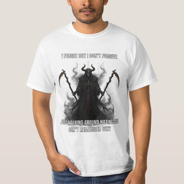 Glöm bort men förlåt inte skelett-meme T-shirt (Framsida)