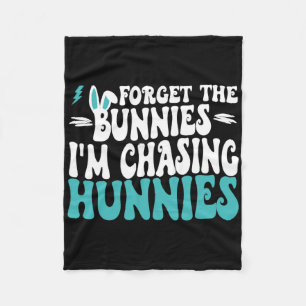 Glöm Bunnies jag jagar Hunnies Småbarn Roligt Fleecefilt