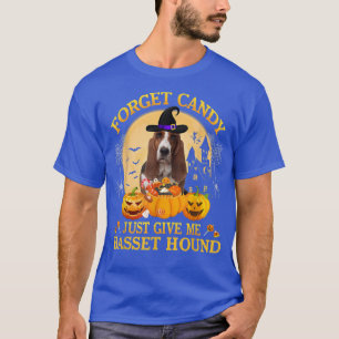 Glöm Candy Ge Me Basset Hound Pumpkin Hal T Shirt