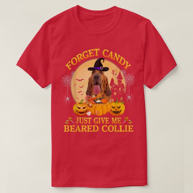Glöm Candy Ge Me Blood Hound Pumpkin Hall T Shirt (Design framsida)