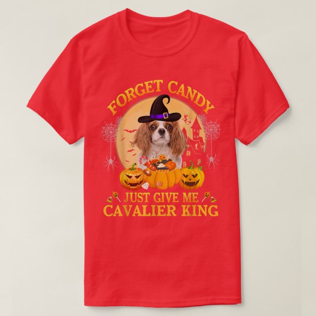 Glöm Candy Ge Me Cavalier Kung Pumpkin Ha T Shirt (Design framsida)