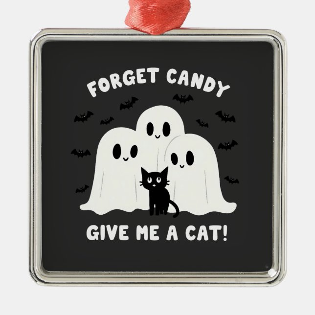 Glöm Candy Ge mig en Cat-talesman Halloween Julgransprydnad Metall (Framsidan)