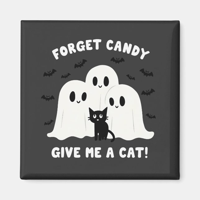 Glöm Candy Ge mig en Cat-talesman Halloween Magnet (Framsidan)